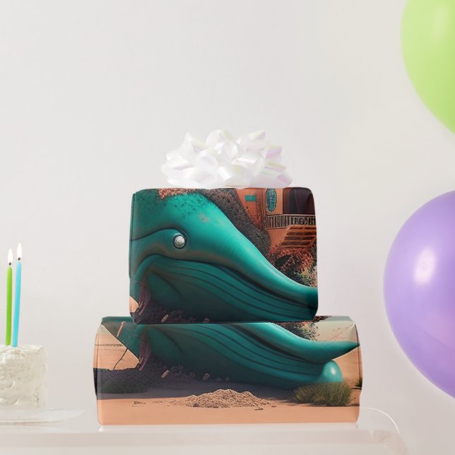 Desert Whale House Wrapping Paper (Party Gifts)