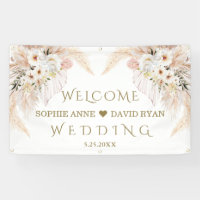 Desert White Roses Gold Wedding Welcome Sign