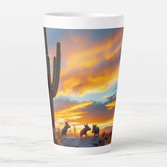 Desert Wild Pigs Javalina Arizona  Latte Mug (Front)