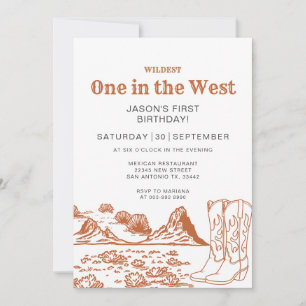 Desert Wildest one in the West 1st  Birthday  Invitation