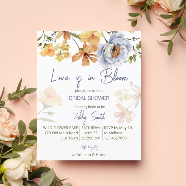 Desert Wildflowers budget bridal shower invitation (Creator Uploaded)