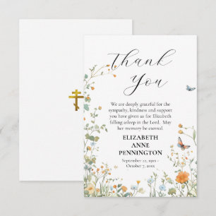 Desert Wildflowers Orthodox Christian Funeral Thank You Card
