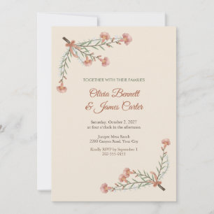 Desert Willow Corners Boho Wedding Invitation