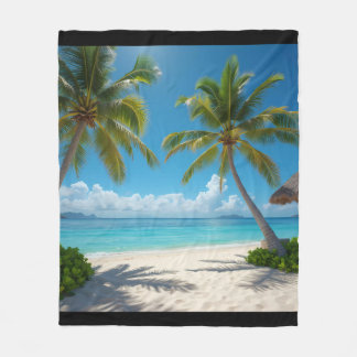 Deserted American beach Fleece Blanket
