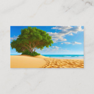 Deserted Tropical Island Sandy Beach  Business Card