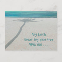 DESERTED WHITE SAND BEACH, SHADOW LONE PALM TREE
