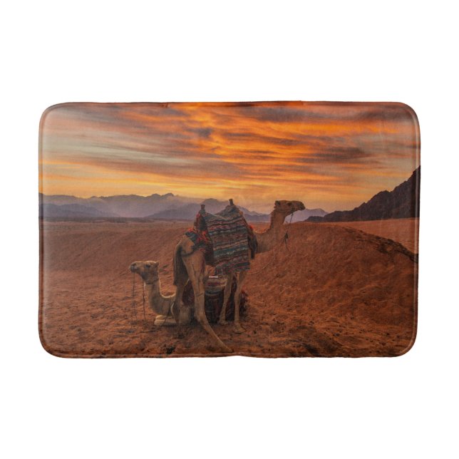 Deserts | Bactrian Camel Egypt Sand Dune Bath Mat (Front)