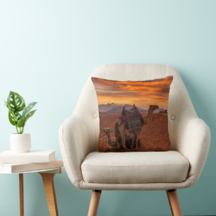 Deserts   Bactrian Camel Egypt Sand Dune Cushion