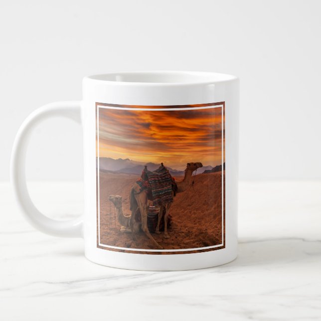 Deserts | Bactrian Camel Egypt Sand Dune Large Coffee Mug (Left)