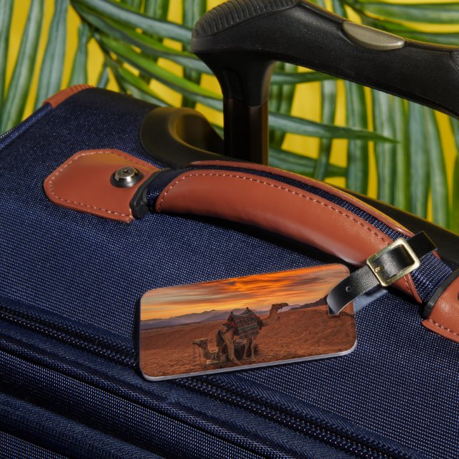 Deserts | Bactrian Camel Egypt Sand Dune Luggage Tag (Front Insitu 3)