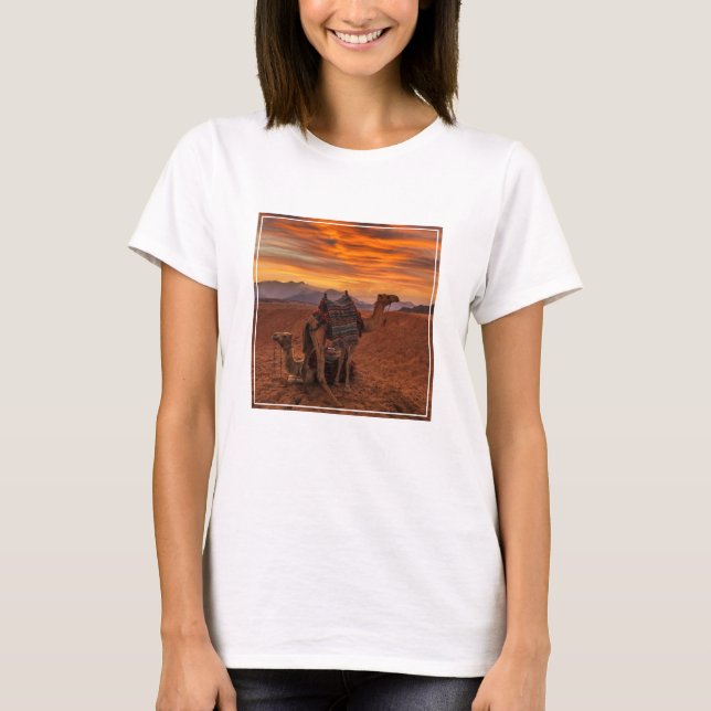 Deserts | Bactrian Camel Egypt Sand Dune T-Shirt (Front)