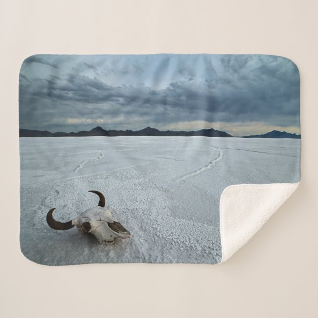 Deserts | Bonneville Salt Flats Utah Sherpa Blanket (Front (Horizontal))