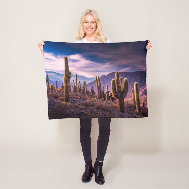 Deserts | Cactus Landscape Argentina Fleece Blanket (In Situ)