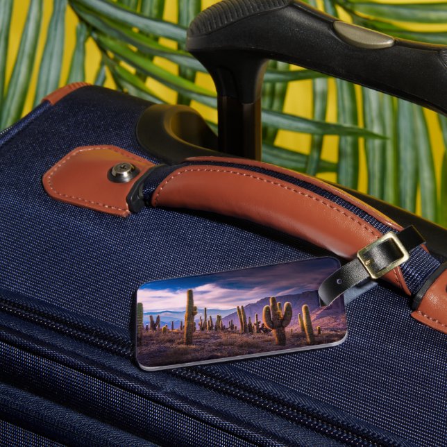 Deserts | Cactus Landscape Argentina Luggage Tag (Front Insitu 3)