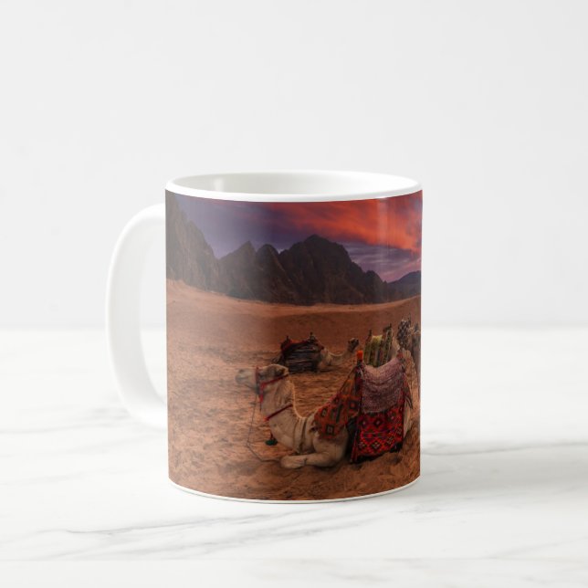 Deserts | Camels Sinai Mountains Egypt Coffee Mug (Front Left)