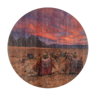 Deserts Camels Sinai Mountains Egypt Cutting Board