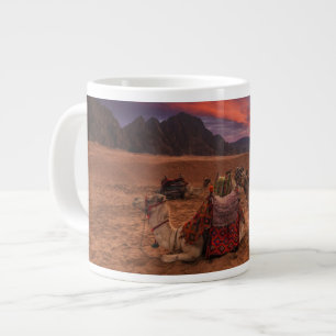 Deserts   Camels Sinai Mountains Egypt Large Coffee Mug