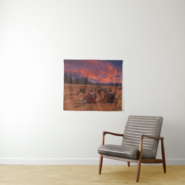 Deserts | Camels Sinai Mountains Egypt Tapestry (In Situ (Horizontal))