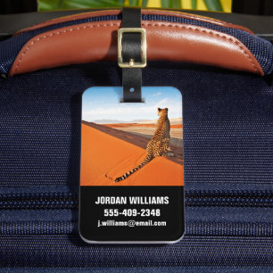 Deserts Cheetah Savannah Desert Luggage Tag