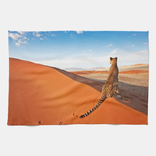 Deserts | Cheetah Savannah Desert Tea Towel (Horizontal)