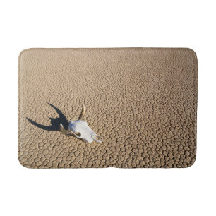 Deserts   Cow Skull on the Desert Ground Bath Mat