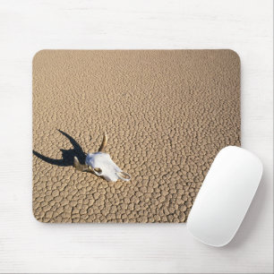 Deserts   Cow Skull on the Desert Ground Mouse Mat