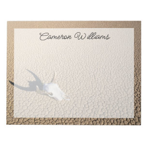 Deserts   Cow Skull on the Desert Ground Notepad