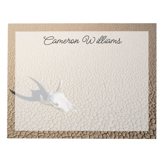 Deserts | Cow Skull on the Desert Ground Notepad (Front)