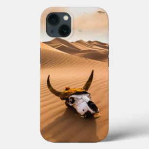 Deserts   Cow Skull Rippled Sand Dunes iPhone 13 Case