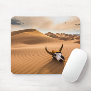 Deserts Cow Skull Rippled Sand Dunes Mouse Mat