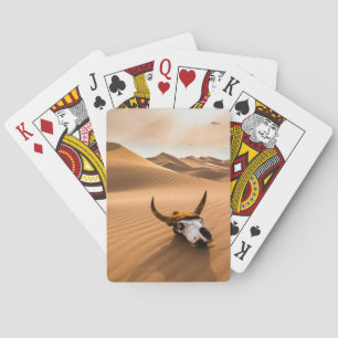 Deserts Cow Skull Rippled Sand Dunes Playing Cards
