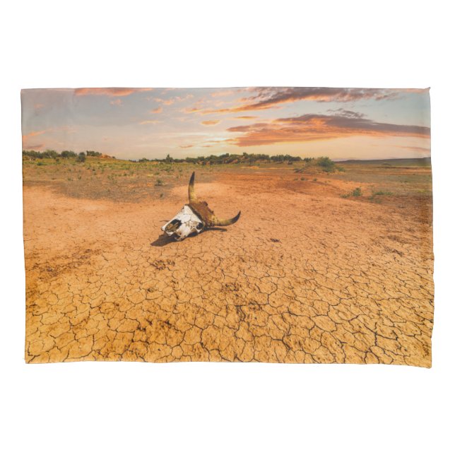 Deserts | Desert with Cow Skull Pillowcase (Front)