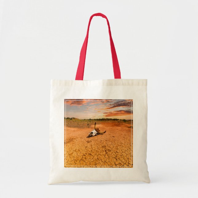 Deserts | Desert with Cow Skull Tote Bag (Front)