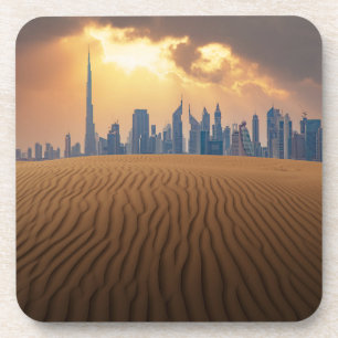 Deserts   Dubai's Skyline View from Sand Dune Coaster