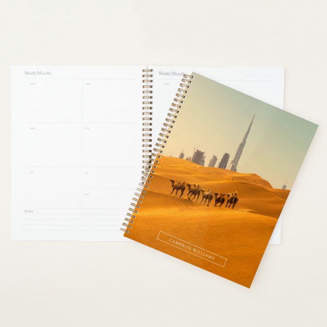 Deserts | Dubai's Skyline View with Camels Planner (Display)