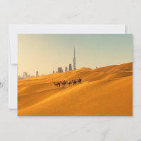Deserts | Dubai's Skyline View with Camels