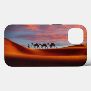 Deserts   Man & Camels in the Sand Dunes iPhone 13 Case