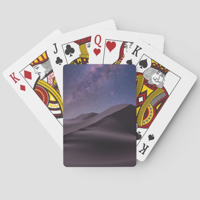 Deserts | Milky Way Starry Sky Sand Dune Dubai Playing Cards (Back)