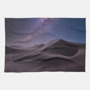 Deserts   Milky Way Starry Sky Sand Dune Dubai Tea Towel