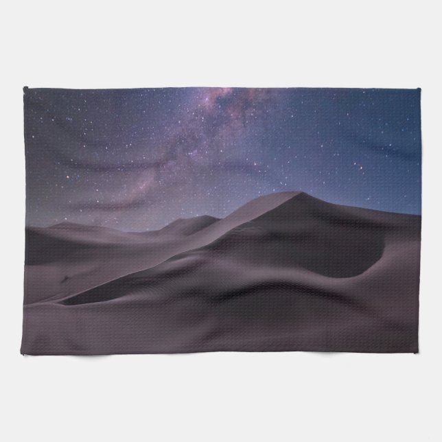 Deserts | Milky Way Starry Sky Sand Dune Dubai Tea Towel (Horizontal)