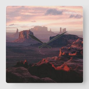 Deserts   Monument Valley Utah-Ariziona Square Wall Clock