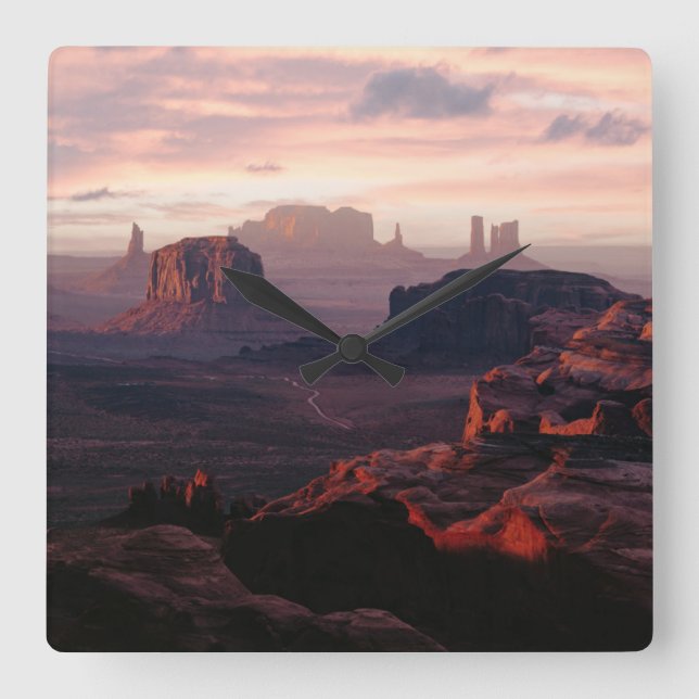 Deserts | Monument Valley Utah-Ariziona Square Wall Clock (Front)