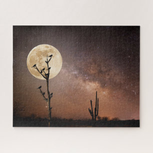 Deserts Saguaro Cactus With Birds in Desert Jigsaw Puzzle
