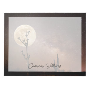 Deserts   Saguaro Cactus With Birds in Desert Notepad