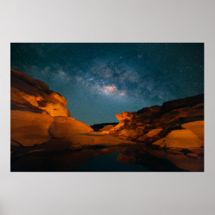 Deserts   Sam Pan Bok Night time Thailand Poster