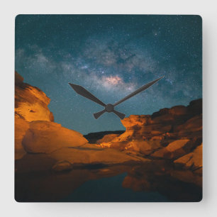Deserts   Sam Pan Bok Night time Thailand Square Wall Clock