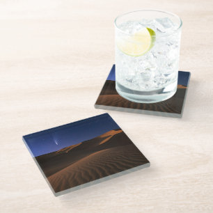 Deserts Sand Dune Galaxy Glass Coaster