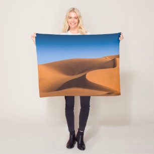 Deserts Sand Dunes Near Illizi, South Algeria Fleece Blanket