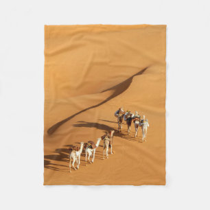 Deserts Tuareg Walk with Camels Fleece Blanket