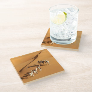 Deserts Tuareg Walk with Camels Glass Coaster